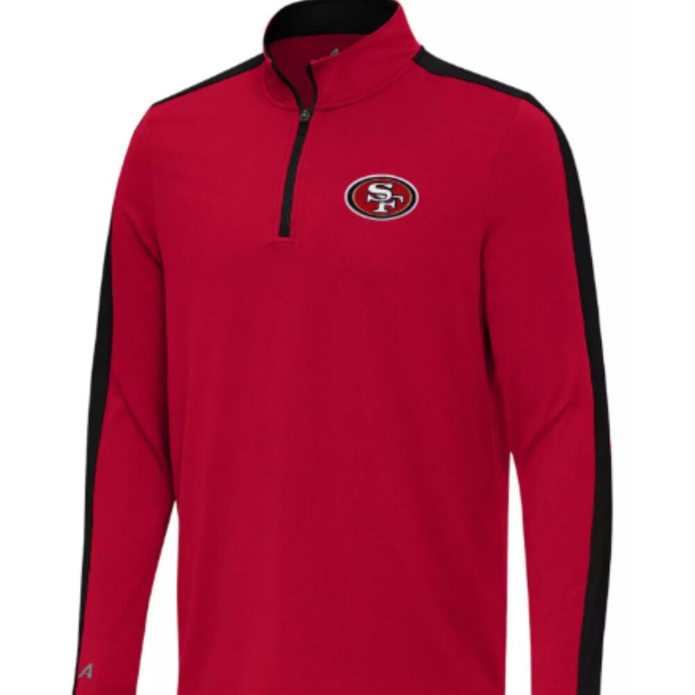 Mens Medium NFL San Francisco 49ers Antigua Quarter-Zip Lightweight Pullover Top